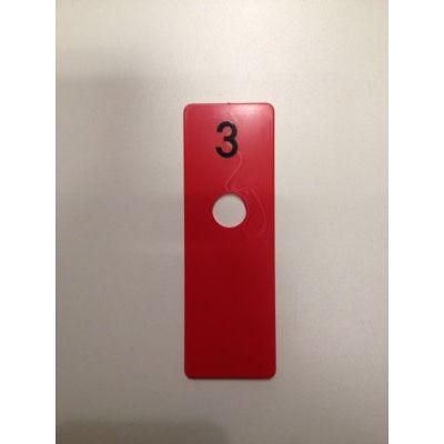 Klika - Raumscheibe Red 40x120 mm Nummer 3 - 40 Stück