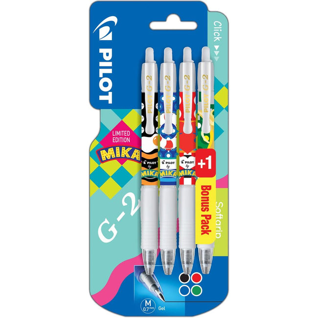 Pilot - roller G-2 07 Mika, blister van 3+1 gratis in geassorteerde kleuren