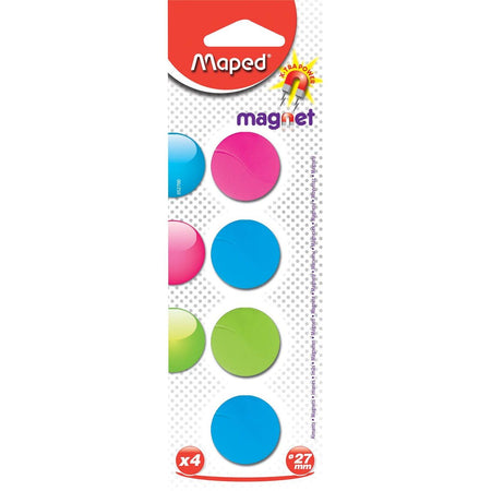 Maped Office - Magnete, 27 mm, verschiedene Farben, Blister mit 4 Stück