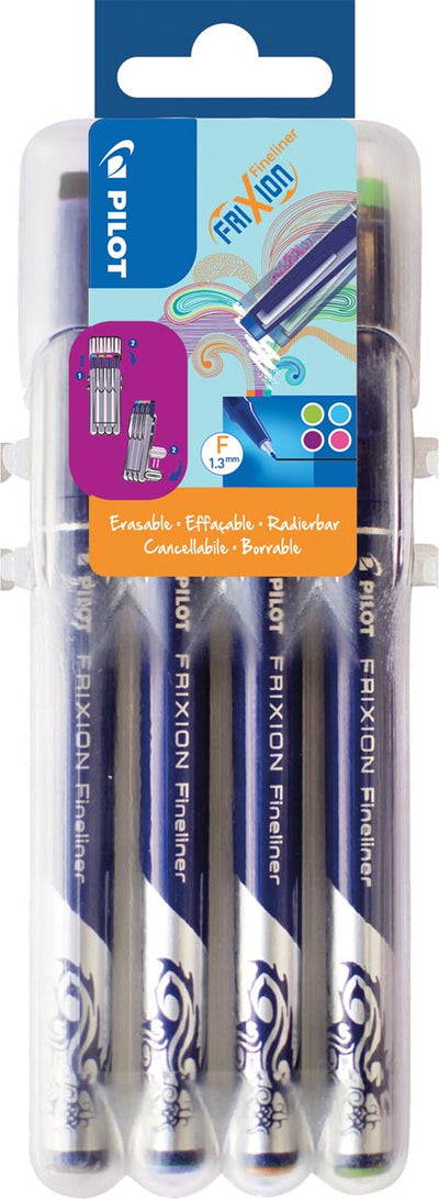 Pilot -  fineliner Frixion Fun , geassorteerde kleuren, set van 4 stuks