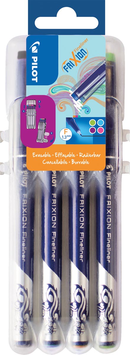 Pilot -  fineliner Frixion Fun , geassorteerde kleuren, set van 4 stuks