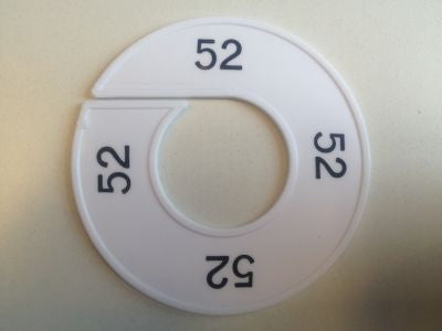 Klika -  Maatring 9cm wit/zwart 52