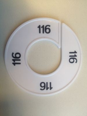 Klika -  Maatring 9cm wit/zwart 116