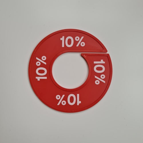 Klika -  Maatring 9 cm rood/wit 10%