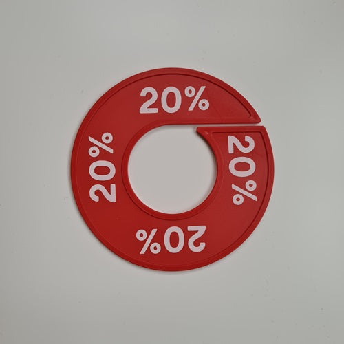 Klika -  Maatring 9 cm rood/wit 20%