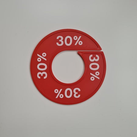 Klika -  Maatring 9 cm rood/wit 30%