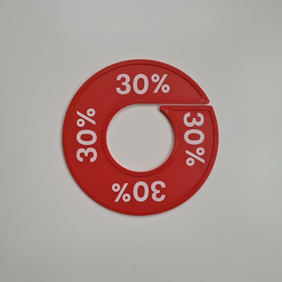 Klika -  Maatring 9 cm rood/wit 30%