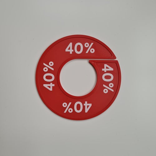 Klika -  Maatring 9 cm rood/wit 40%