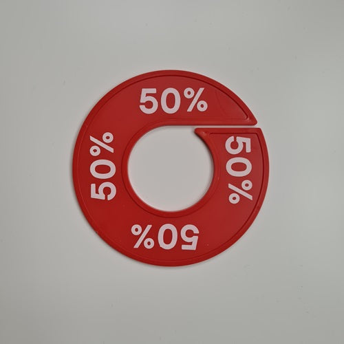 Klika -  Maatring 9 cm rood/wit 50%