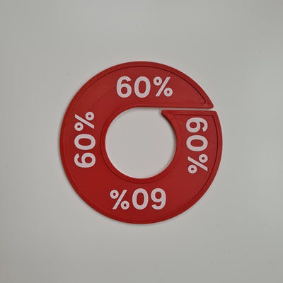 Klika -  Maatring 9 cm rood/wit 60%
