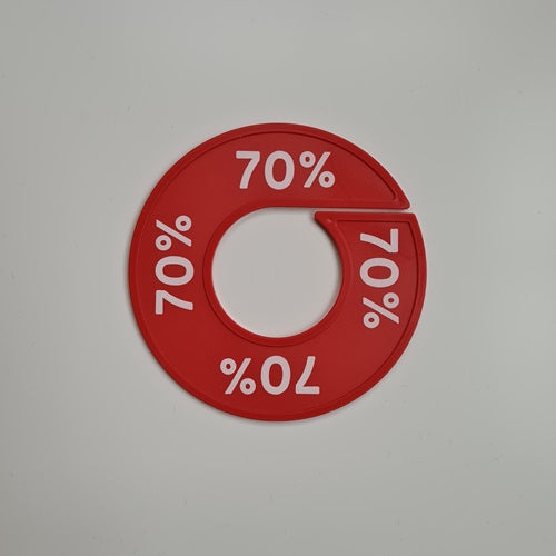 Klika -  Maatring 9 cm rood/wit 70%