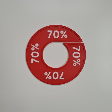 Klika -  Maatring 9 cm rood/wit 70%
