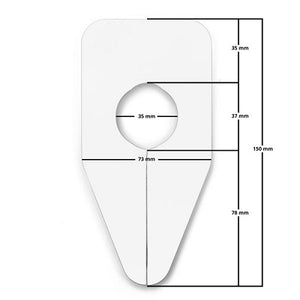Klika - Indicateur de taille ovale blanc non imprimé 15x7,3 140 pièces