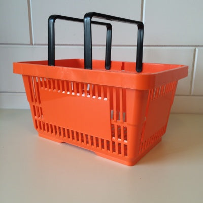 Klika - Panier de courses orange 2 anses 22 litres
