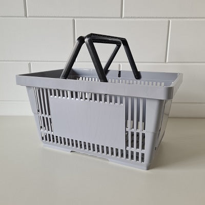 Klika - Panier de courses gris 2 anses 22 litres