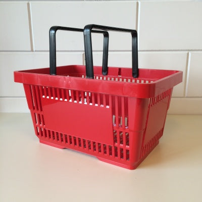 Klika - Panier de courses rouge 2 anses 22 litres