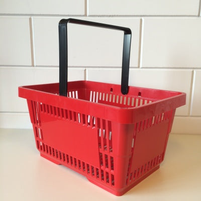 Klika - Panier de magasinage rouge 1 poignée 22 litres - 20 pièces