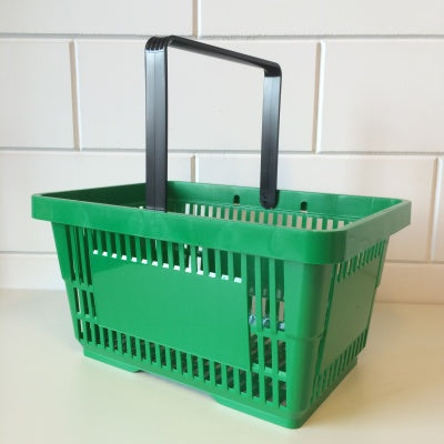 Klika - Cesta de compra verde 1 asa 22 litros