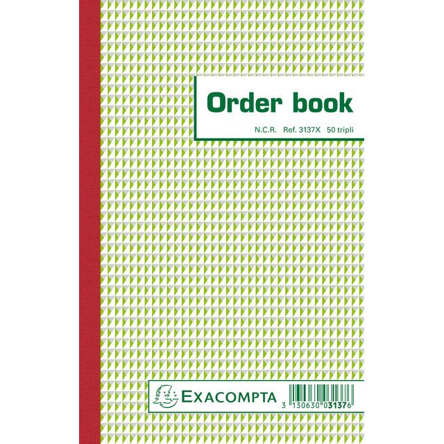 Exacompta - Orderboek 210x135mm 50x3vel lijn | 10 stuks