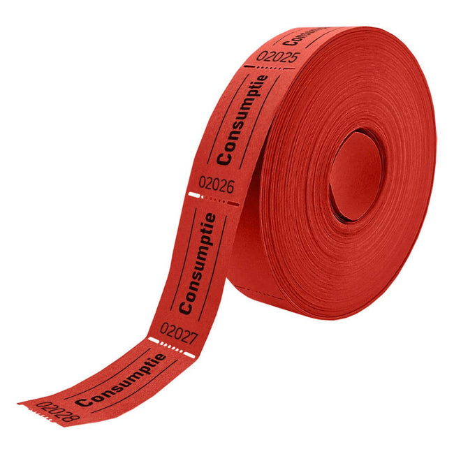 Combicraft -  Consumptiebon  57x30mm 2zijdig rd 2x1000