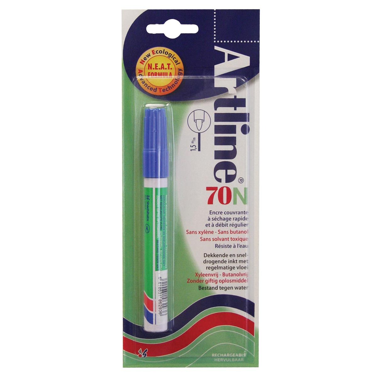 Artline - Feutre permanent 70N bleu, sur blister