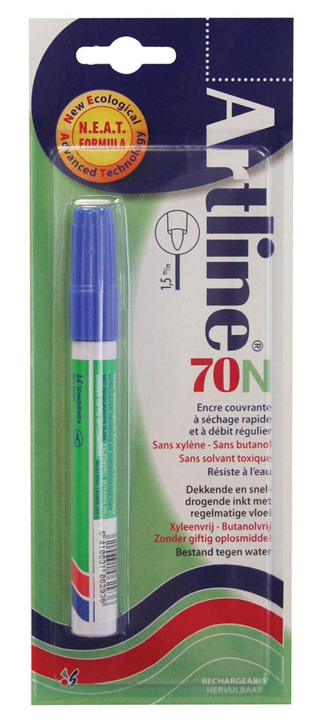 Artline -  Permanent marker 70N blauw, op blister