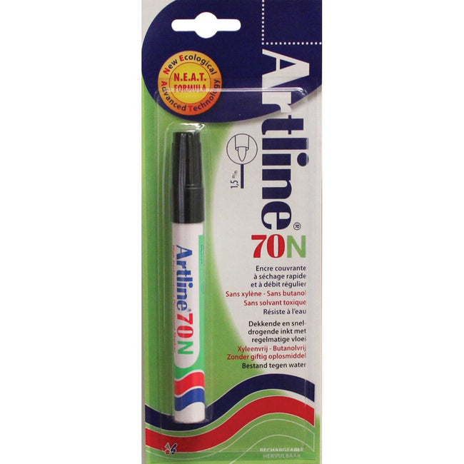 Artline - Pennarello indelebile 70N nero, su blister