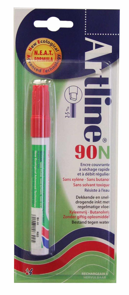 Artline - Feutre permanent 90N rouge, sur blister
