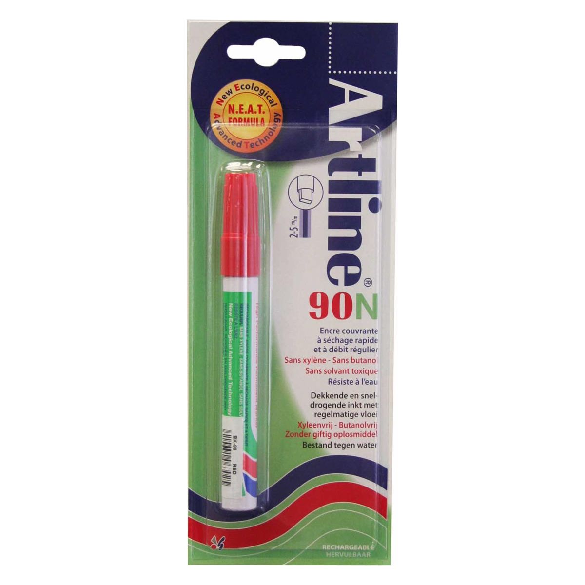 Artline - Permanent marker 90N rood, op blister