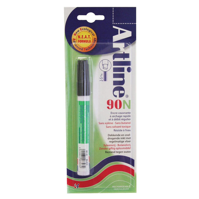 Artline - Pennarello indelebile 90N nero, in blister