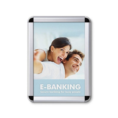 Klika - Cadre clic 30x42cm ALU 32mm A3 Coin rond 6 pièces