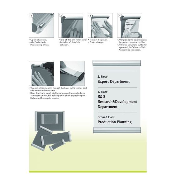 Klika - ClipSign 148x210mm A5 door sign 15mm