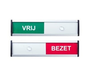 Klika -  Deurbordje VRIJ / BEZET 125x30mm