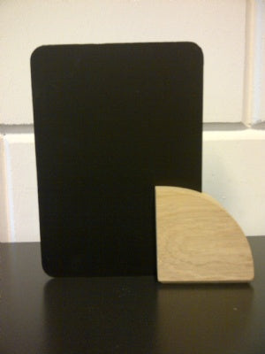 Klika -  Krijtbordje A7 met eiken blokje 30x30x30