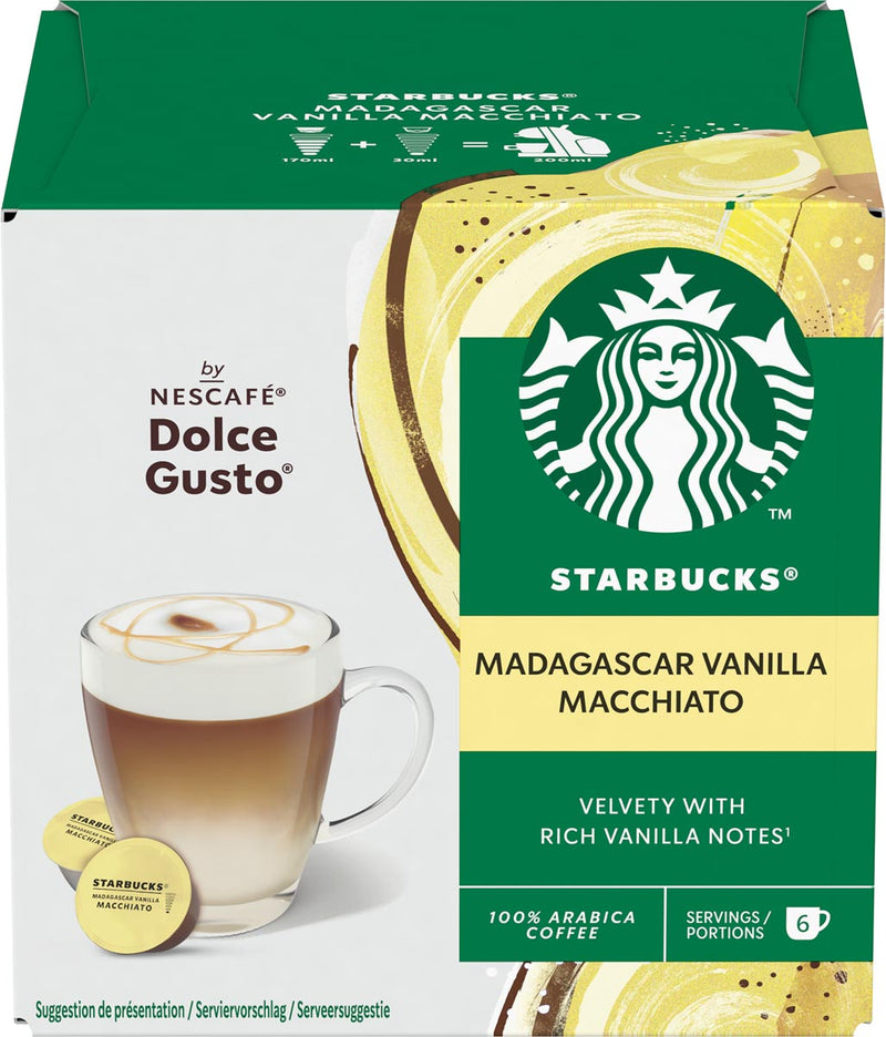 Starbucks - Nescafé cápsulas de café bucks, vainilla machiatto, paquete de 12 piezas