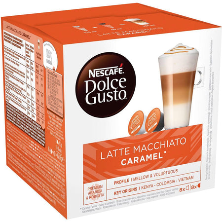 Nescafé - capsule caffè, Latte Macchiato Caramel, confezione da 16 pezzi