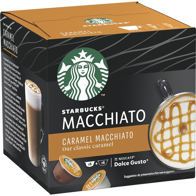 Starbucks -  Nescafé koffiecapsules bucks, caramel macchiato, pak van 12 stuks
