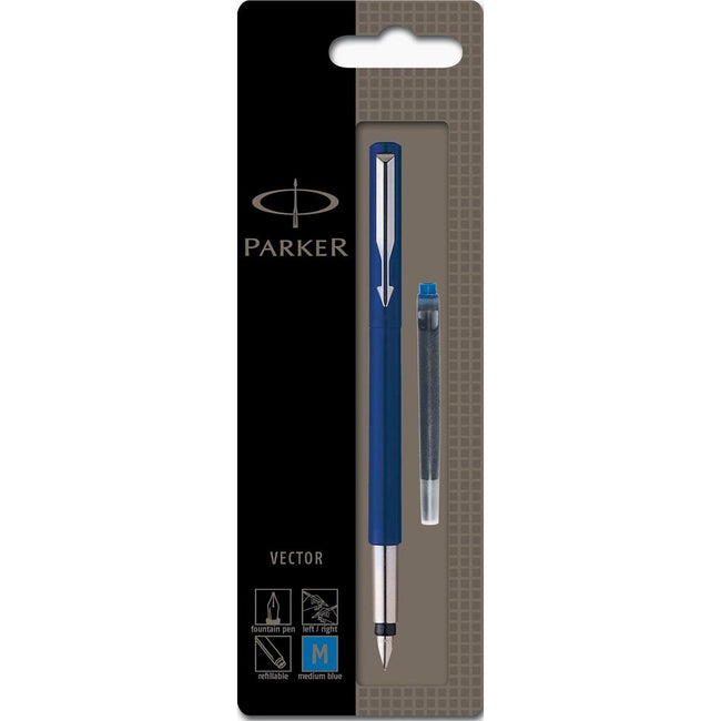 Parker - Penna stilografica Vector blu, su blister