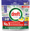 Dreft -  Platinum Lemon vaatwastabletten, pak van 75 capsules