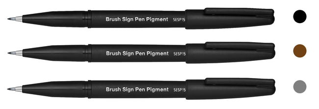 Pentel -  Brushpen  sesp15-spx sign sepia | 12 stuks