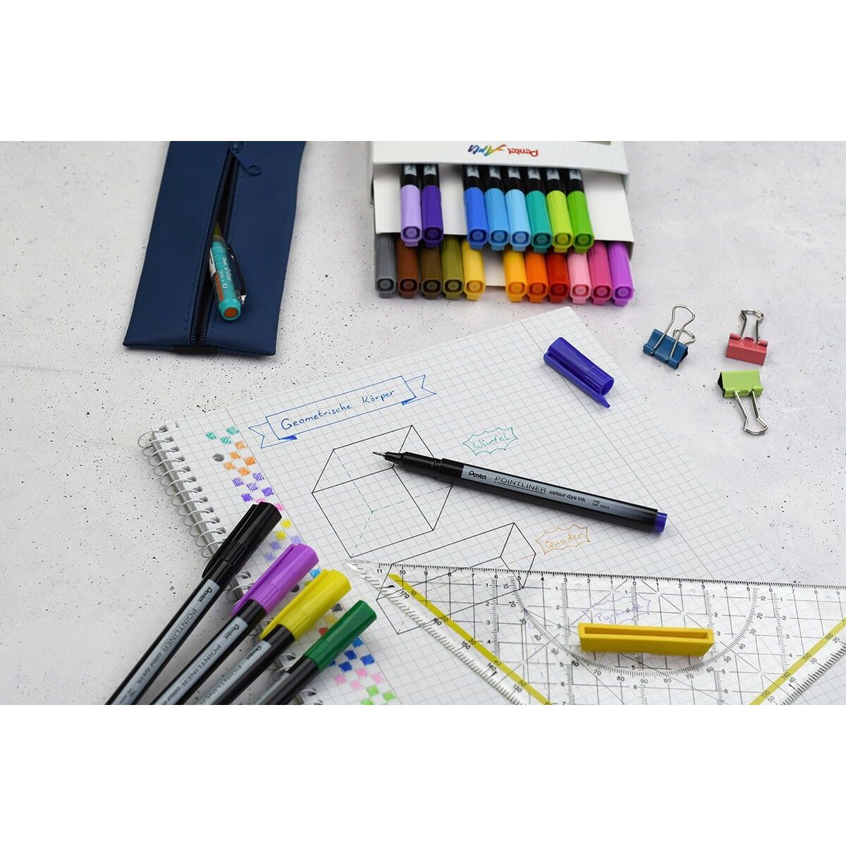 Pentel -  Fineliner  pointliner s40-a fijn zwart | 12 stuks