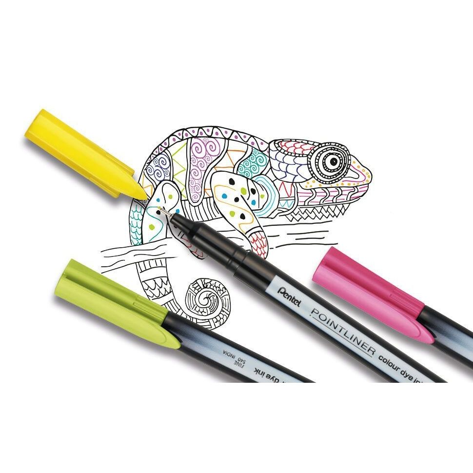 Pentel -  Fineliner  pointliner s40-a fijn zwart | 12 stuks