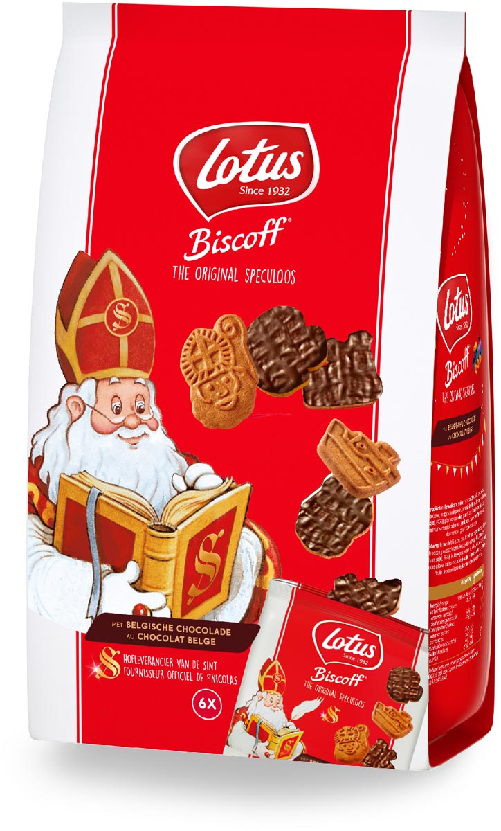 Lotus - Lotus speculoos Sinterklaaskoekjes met chocolade, pak van 6 x 25 g