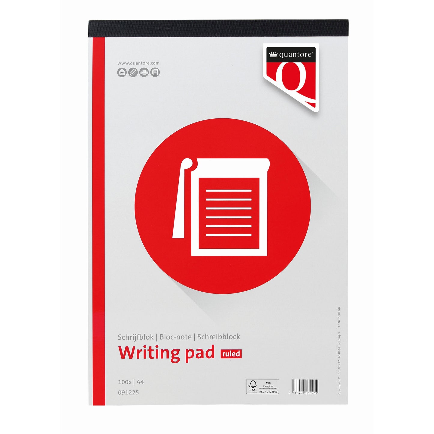 Quantore - Writing pad A4 line 100 sheets 60gr