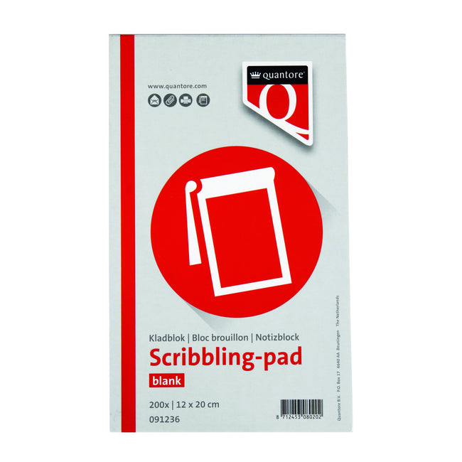 Quantore - Blocco note 12x20cm 200 fogli | 5 pezzi