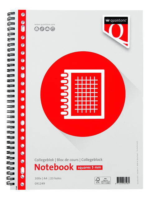 Quantore - Vorlesungsblock A4 Fenster 5mm 23 -gaats 100vel 70gr