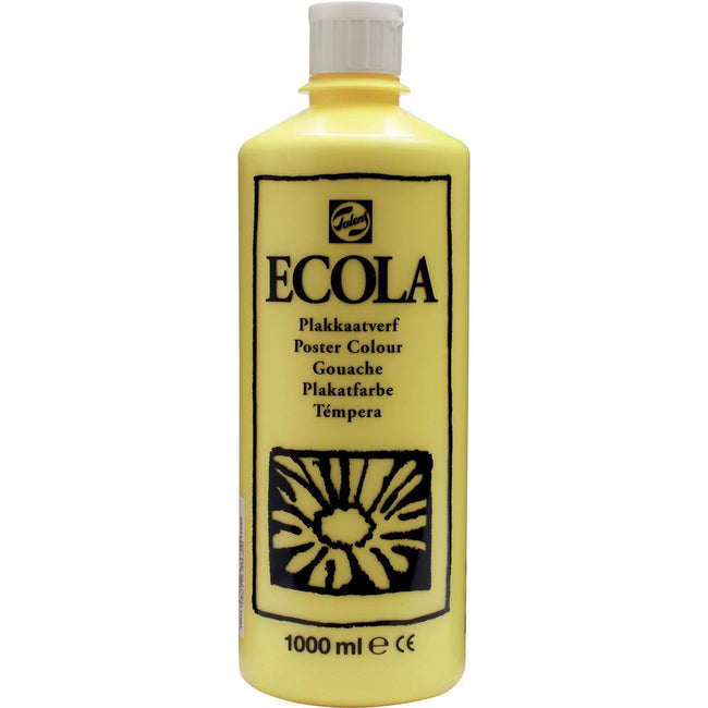 Talens - Ecola gouache botella 1000 ml, amarillo limón