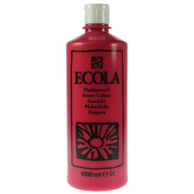 Talens -  Ecola plakkaatverf flacon van 1000 ml, karmijn
