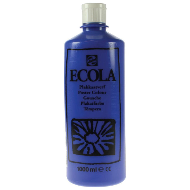 Talens - Gouache Ecola flacon 1000 ml, bleu foncé