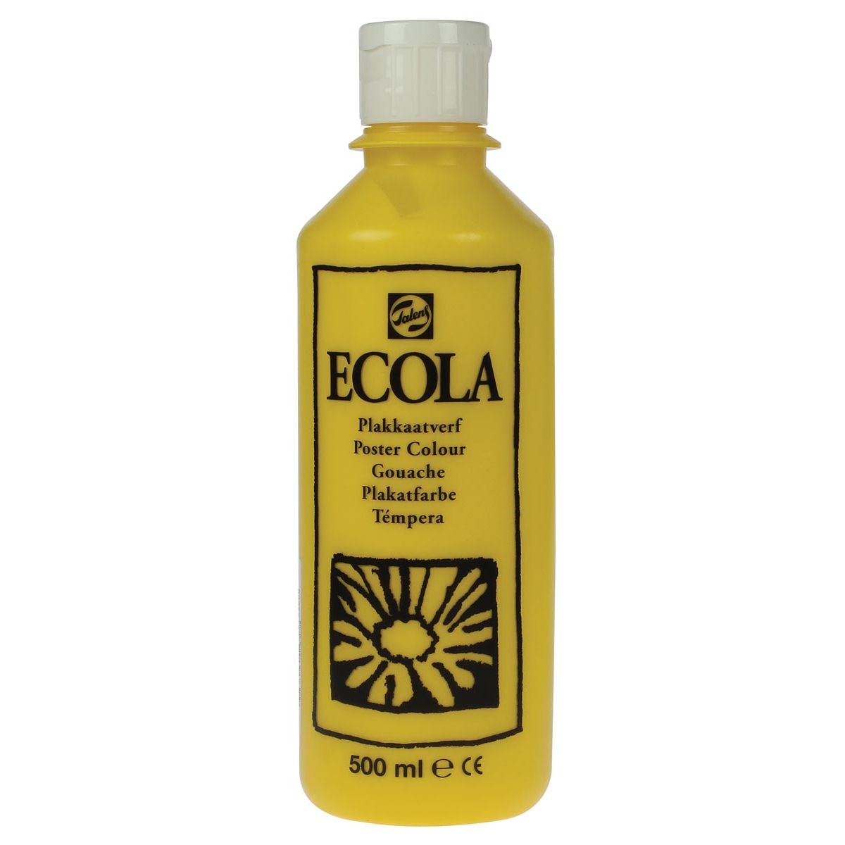 Talens -  Ecola plakkaatverf flacon van 500 ml, geel